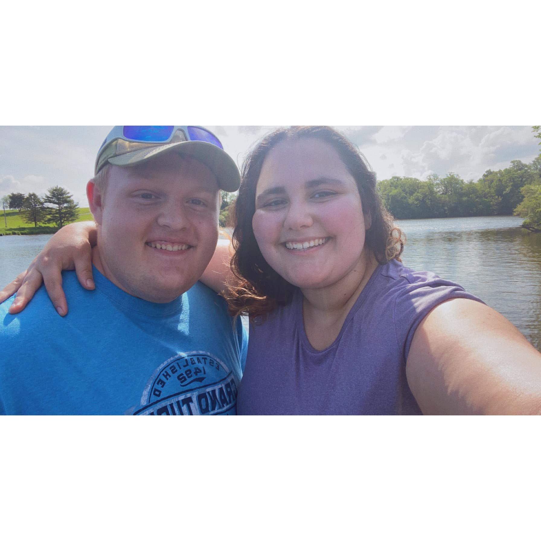 One of our first fishing dates! We love going to the lake during summer time!