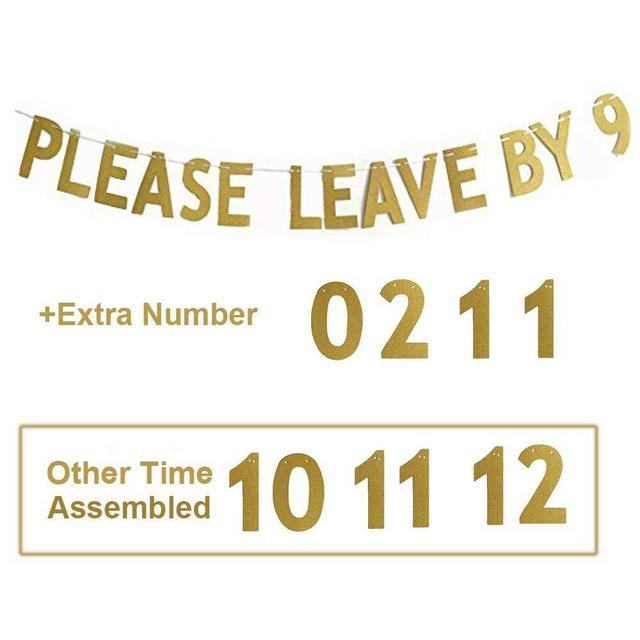 MAGQOO Please Leave by 10 or 11,12, 9 Holiday Party Hanging Letter Signs