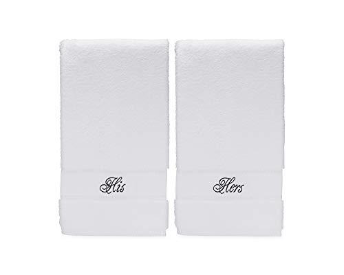His and Hers Hand Towel Set | Anniversary Wedding Engagement Gifts for Couples