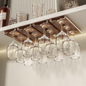 4Pack Wine Glass Rack, Punch-free Under Cabinet Stemware Rack for Kitchen and Bar (Amber)