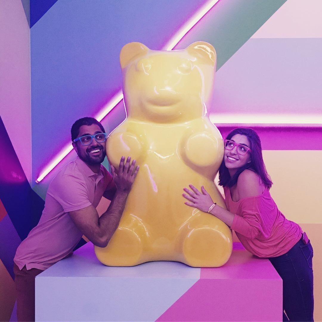 Wanting to take this giant gummy bear home with us @ the Museum of Ice Cream