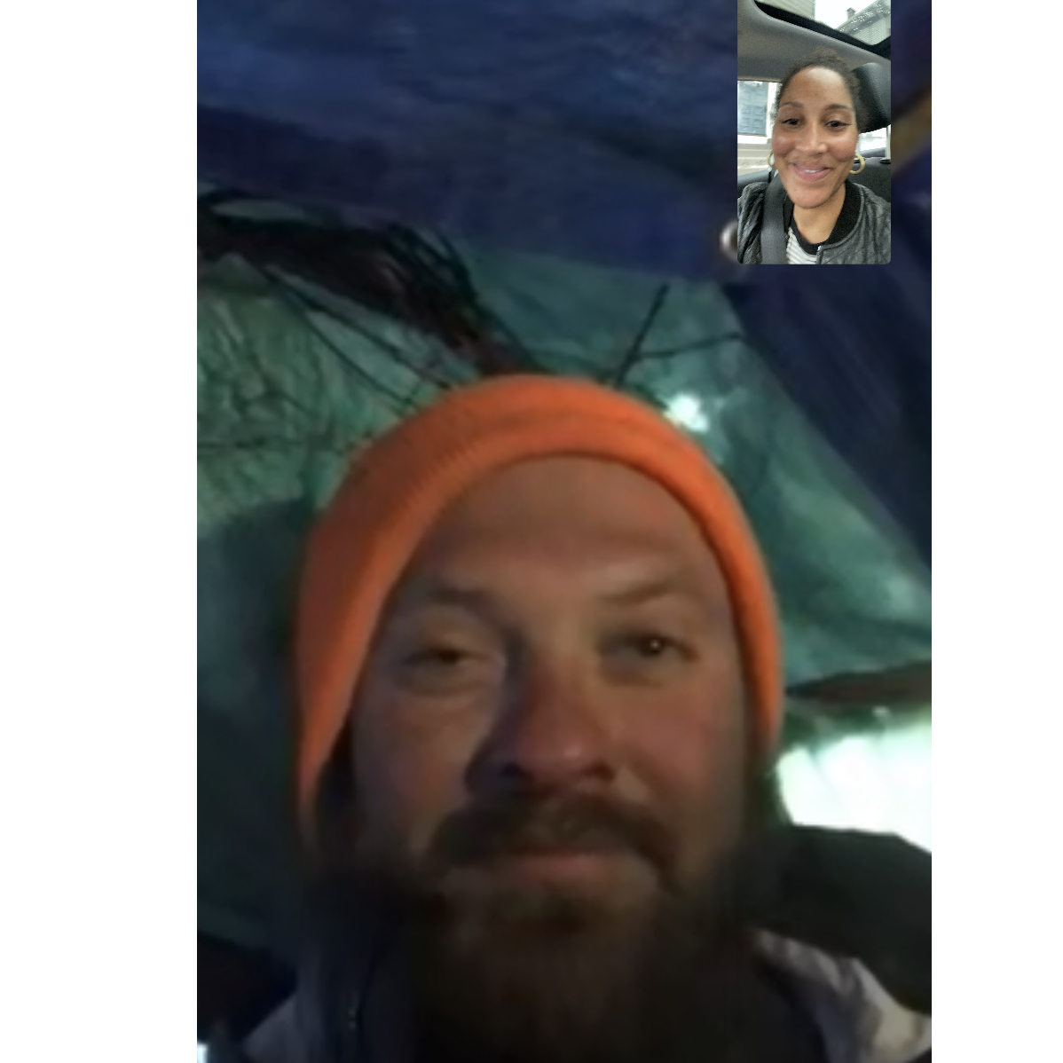 FaceTime while Kieran was in the northern wilderness of Maine for 9 weeks.