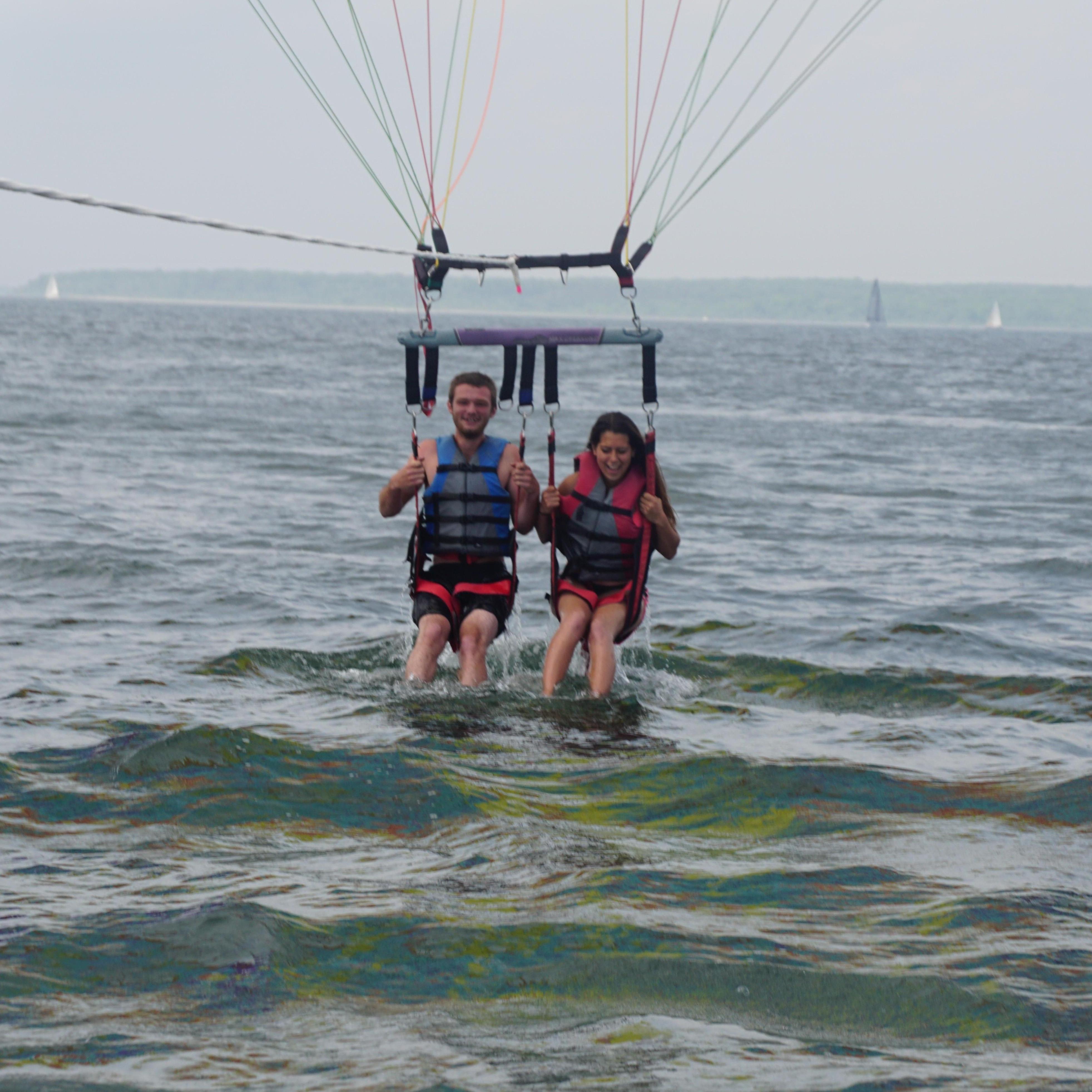 Parasailing in Newport, Rhode Island.