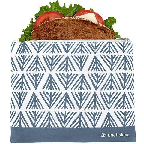 Reusable Zippered Sandwich Bag Blue Geo