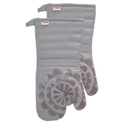 Gray Medallion Silicone Oven Mitt 2 Pack (13"x13") T-Fal