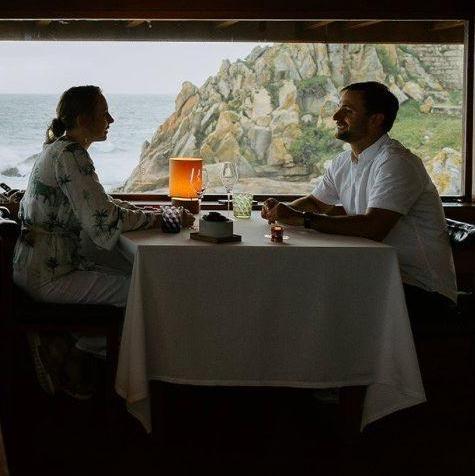 The two celebrating their engagement  in Porto, Portugal June 2023.