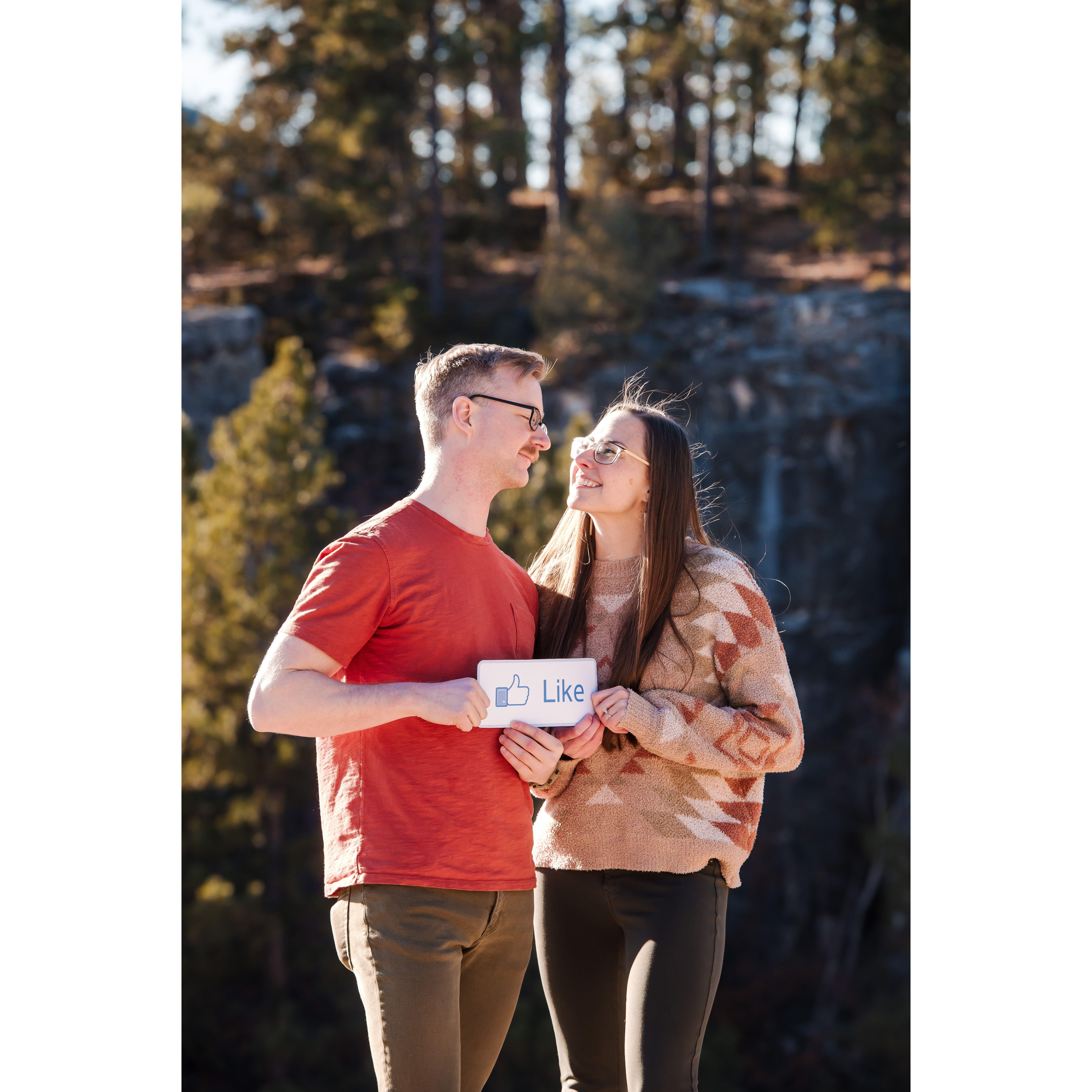 We met online via facebook dating