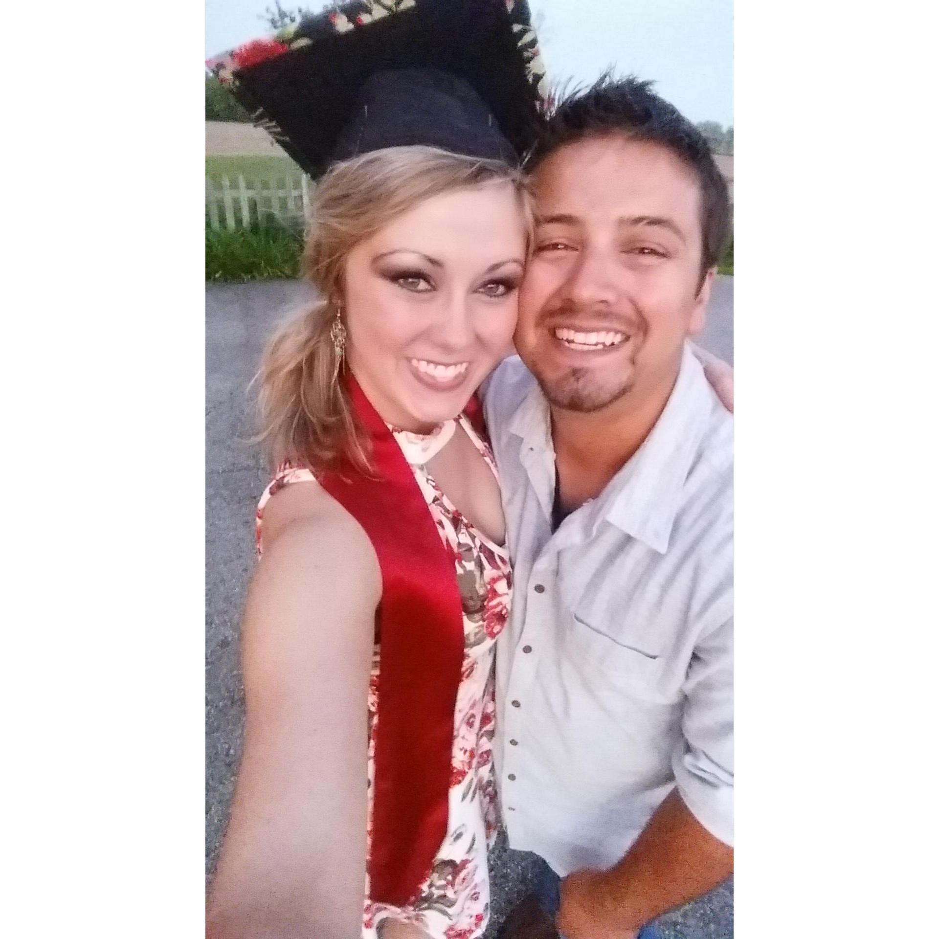 Sarah graduating from college.