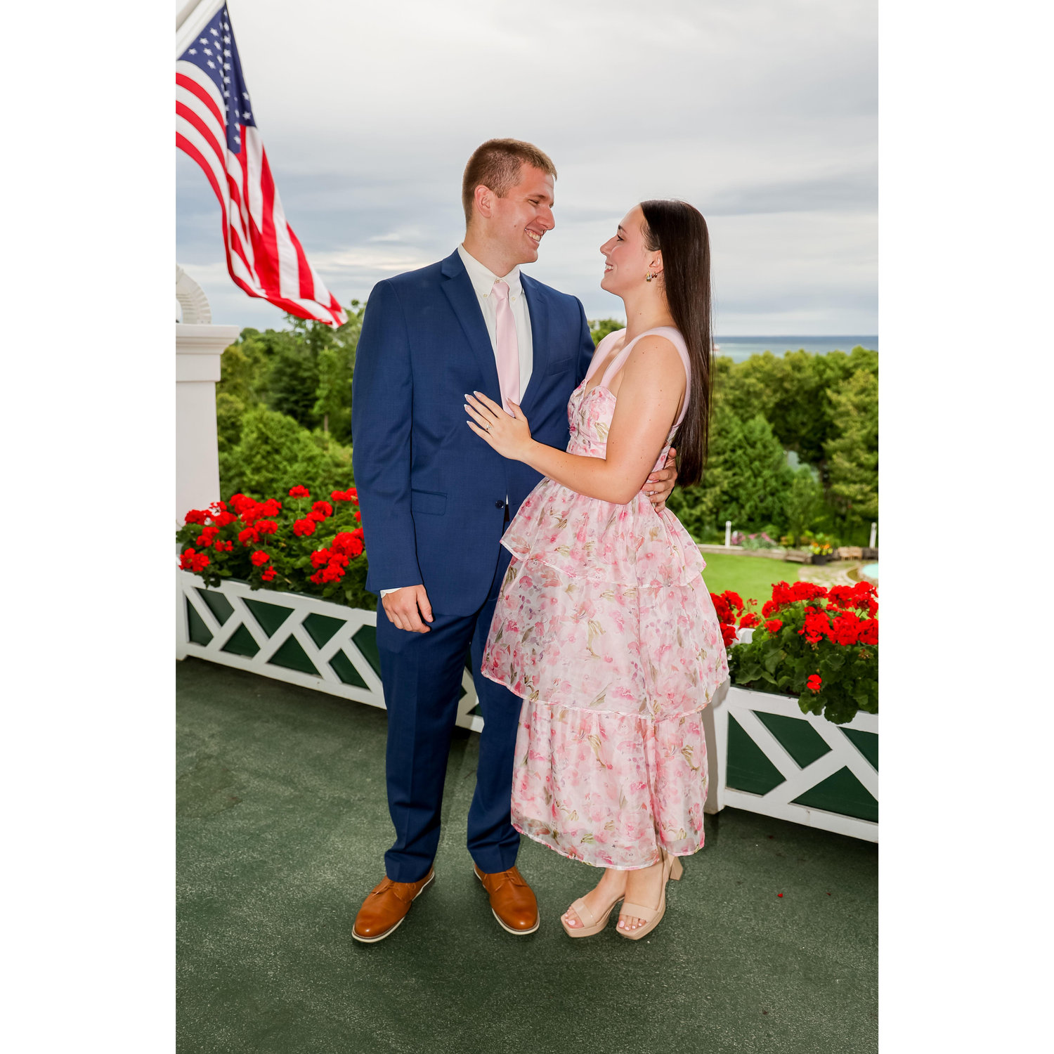 We got engaged at Olivia's favorite place: the Grand Hotel on Mackinac Island!