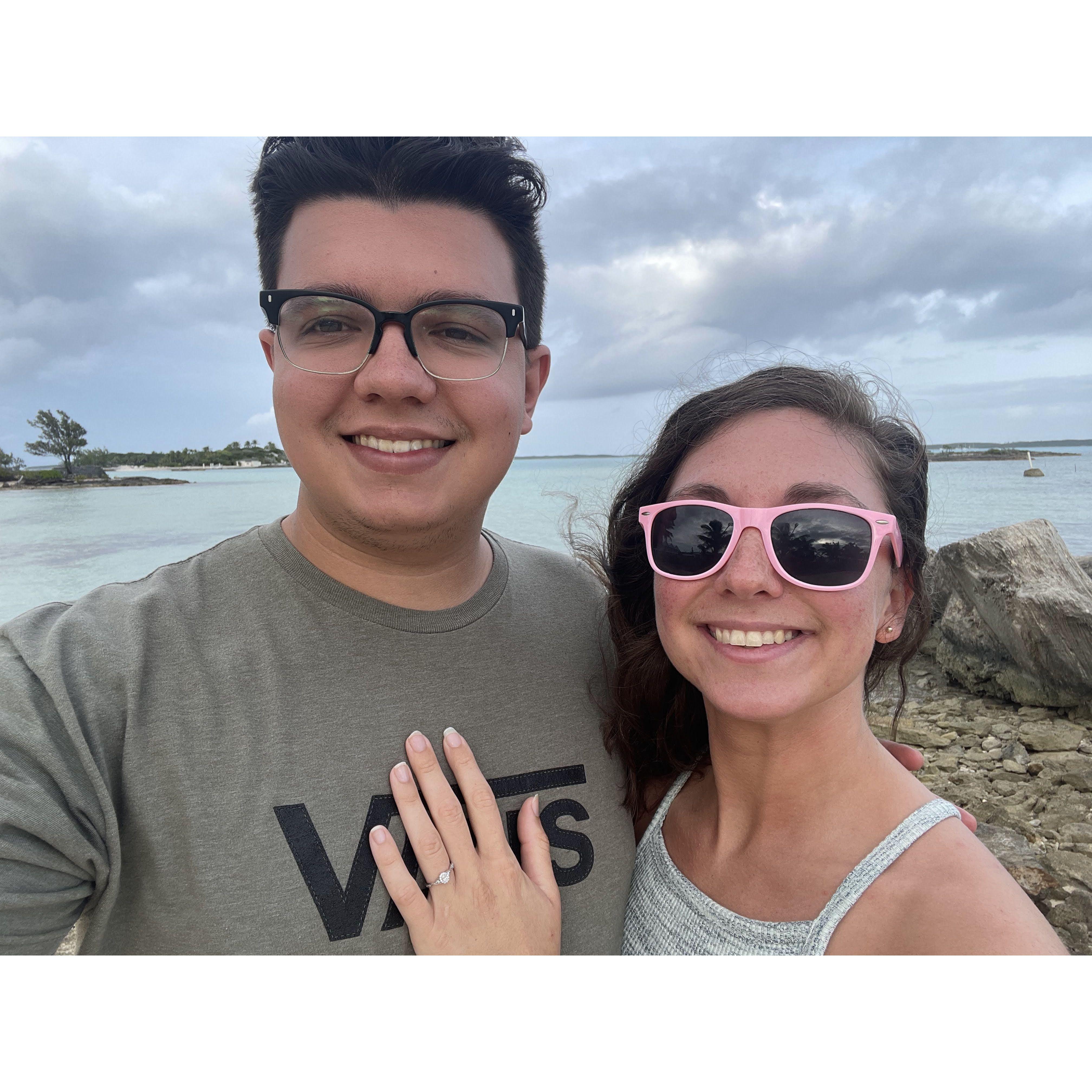 Getting engaged in the Bahamas!