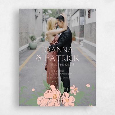 Peach Blush, Orange Wedding Save the Date - Glenarden Photo