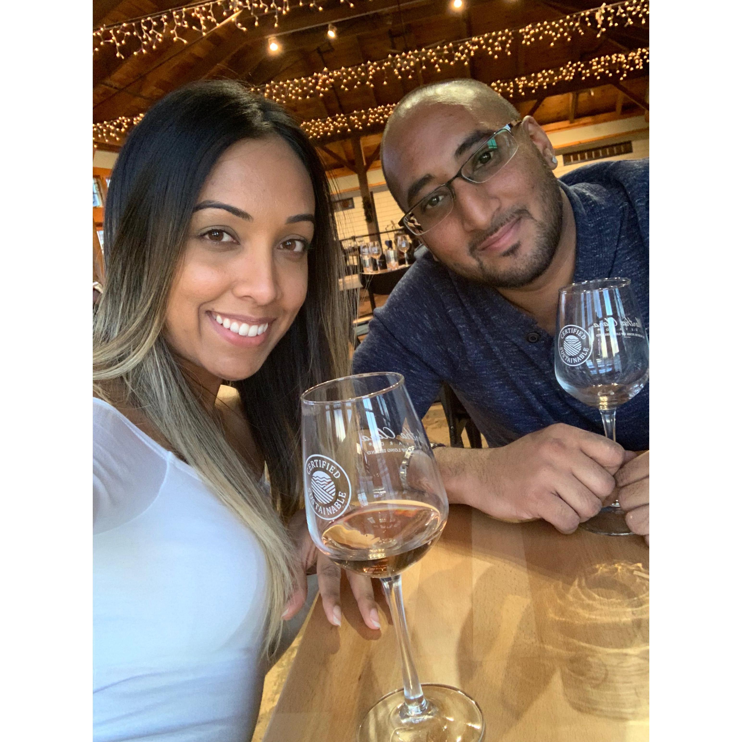 Wine tasting at her favorite vineyard, Martha Clara.