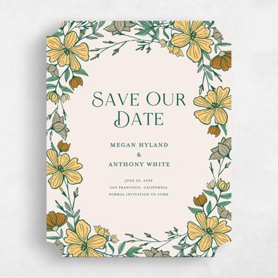 Green Ticket Wedding Save the Date - Leighton Portrait