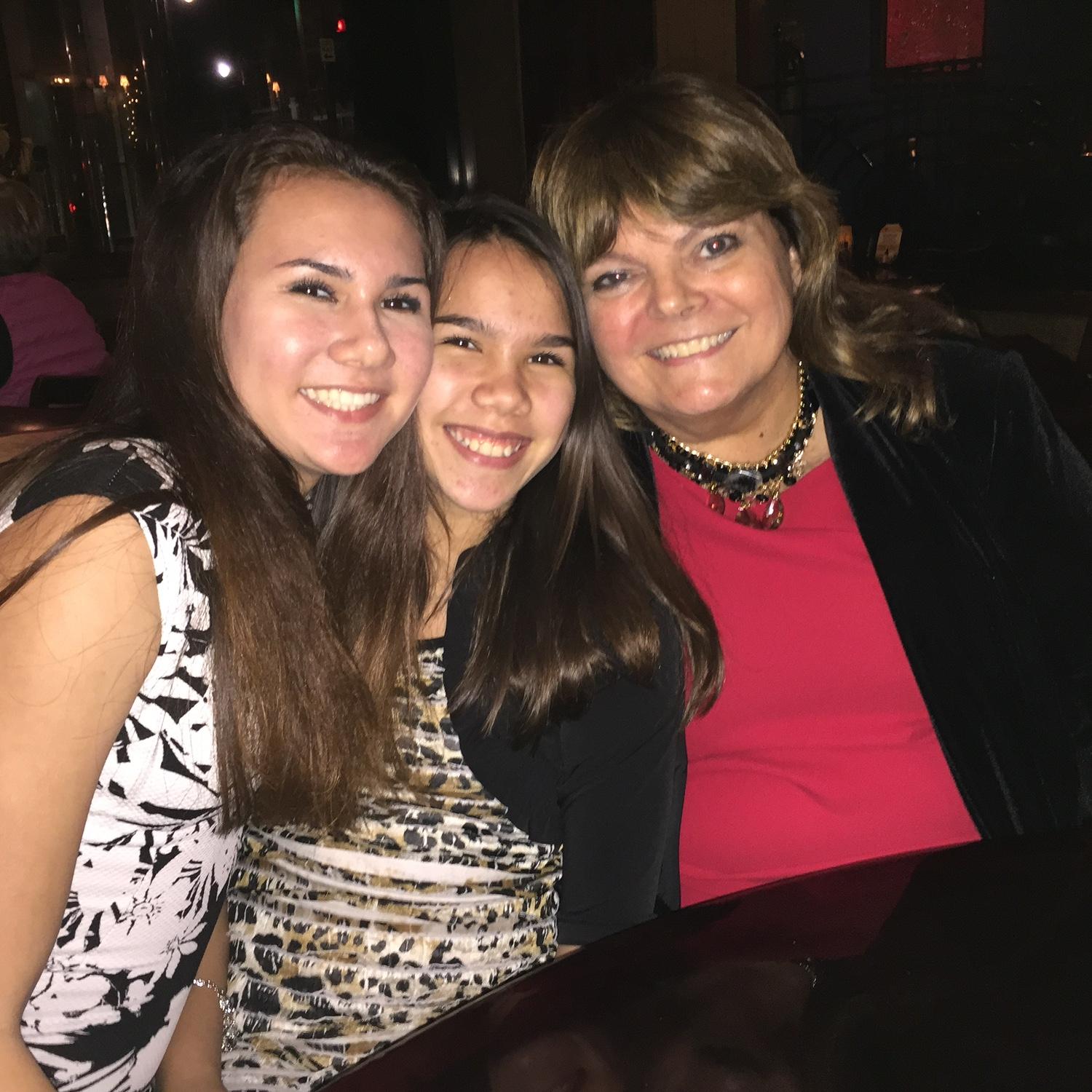 The Bride and Bridesmaids; Lexie, Kathy, Meredith - Broadway for the Performing Arts. December 12, 2015 - Houston, Texas