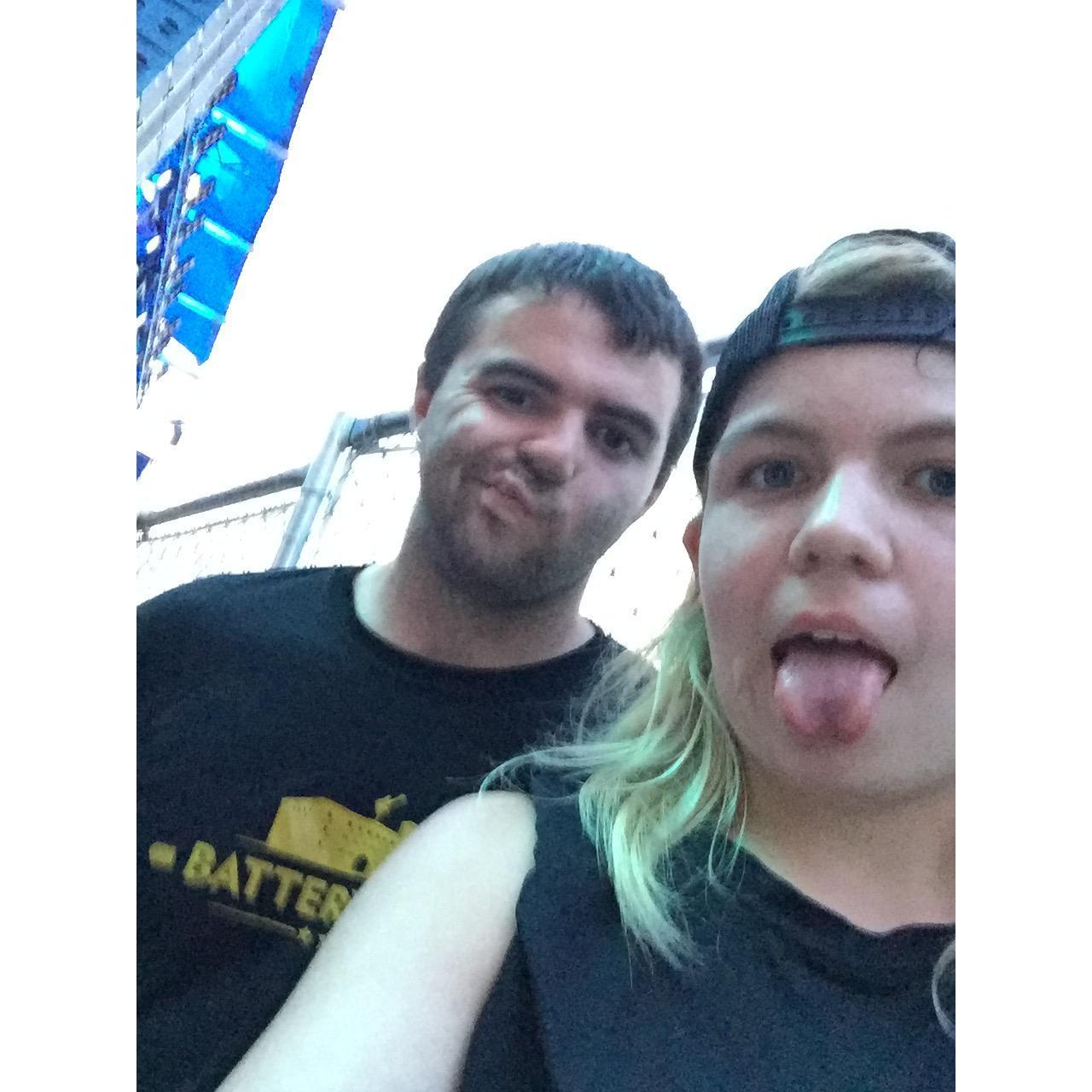 Working hard at the Kesha show.