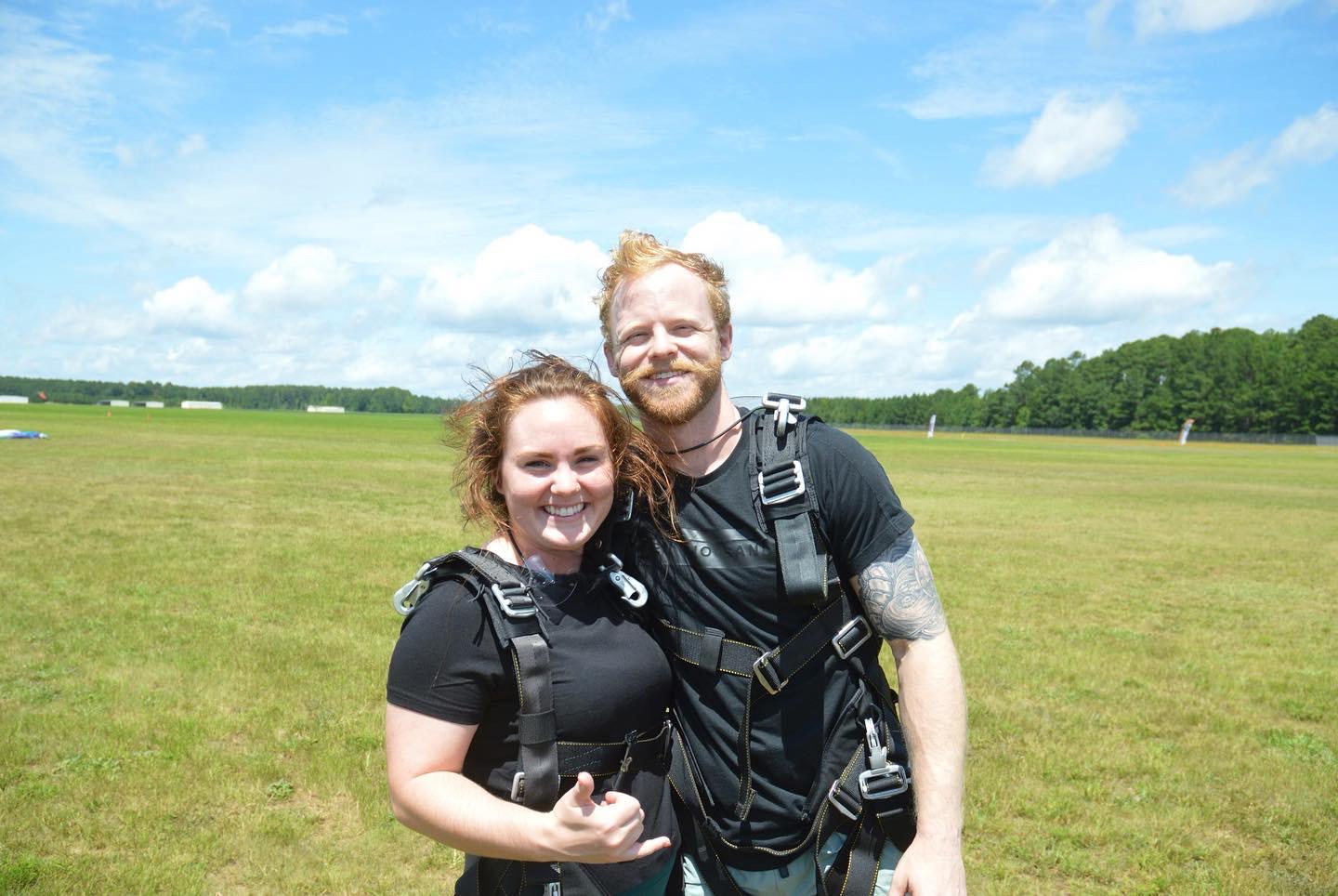 After our first time skydiving!!