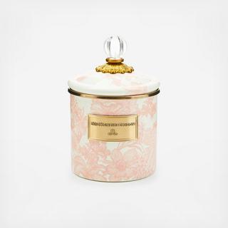 Rosy English Garden Enamel Canister