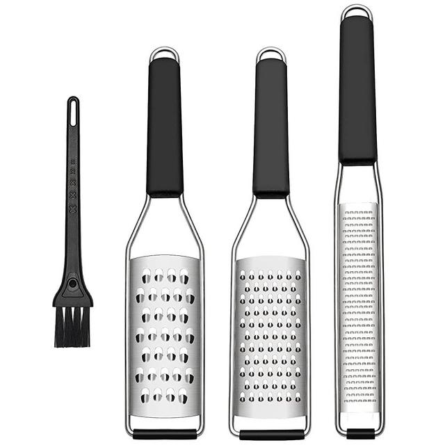 Cambom Cheese Grater Citrus Zester Lemon Zester Pack of 3-304 Stainless Steel - A Sharp Tool for Parmesan Cheese, Ginger, Garlic, Nutmeg, Chocolate, Vegetables，Fruits，Dishwasher Safe