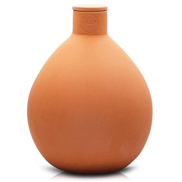The Olla Company | Olla Classic Large – Clay Watering Pot with lid | Terra Cotta Clay Irrigation Pots| Self Watering Ollas While on Vacation
