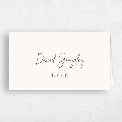 Beige Wedding Place Card - Bayway