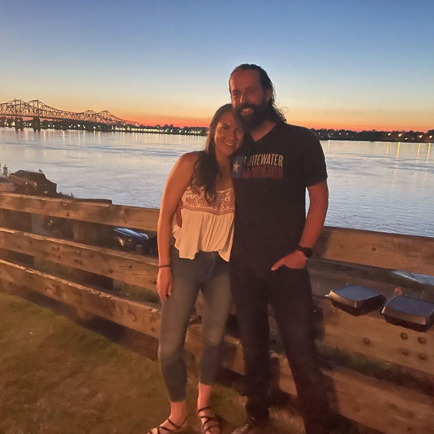 After Tyler finished his ride on the Natchez Trace, in its entirety. Elizabeth wasn't sold on bikepacking yet, so she agreed to meet Tyler at the terminus (in a car!)