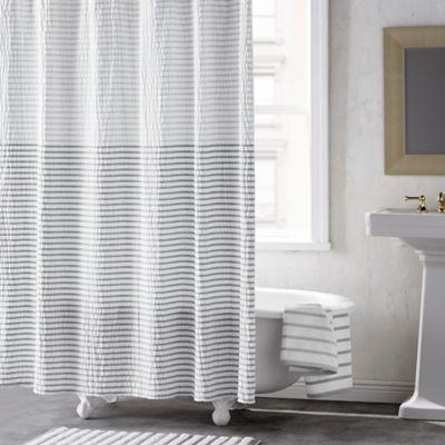 DKNY Parsons Stripe Shower Curtain in Blue Aire