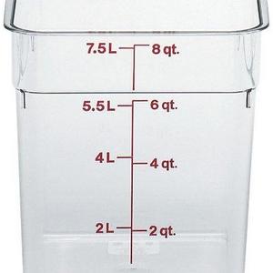 Cambro Camwear Polycarbonate Square Food Storage Container, 8 Quart (This does not come with a lid)