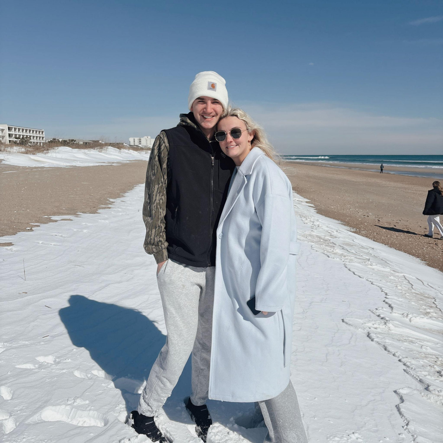 Snow on the beach!