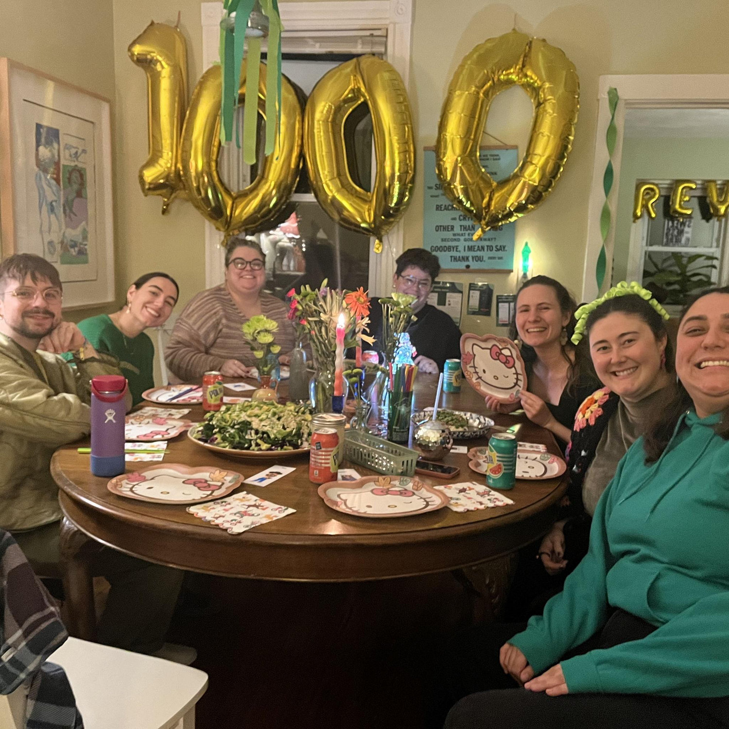1000 days of duolingo birthday party for Mikhala's 32nd