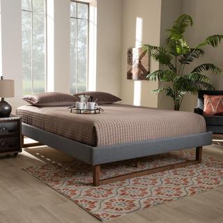 Liliya Mid-Century Modern Upholstered Platform Bed Frame