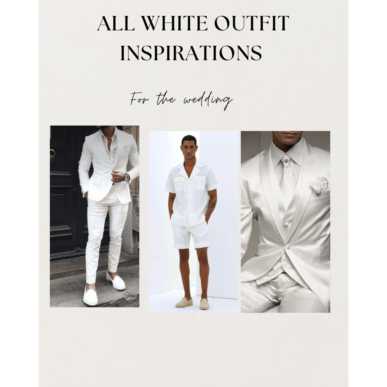 The #lovelee wedding is an ALL WHITE AFFAIR. Please review the examples of what all white formal attire is.