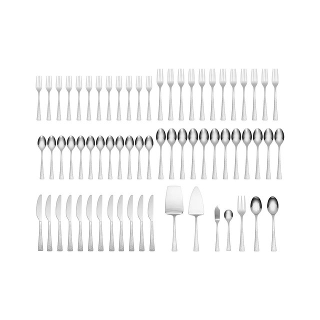 Cambridge Silversmiths Stainless Steel Ashlyn Mirror 67-Piece Flatware Set, Service for 12