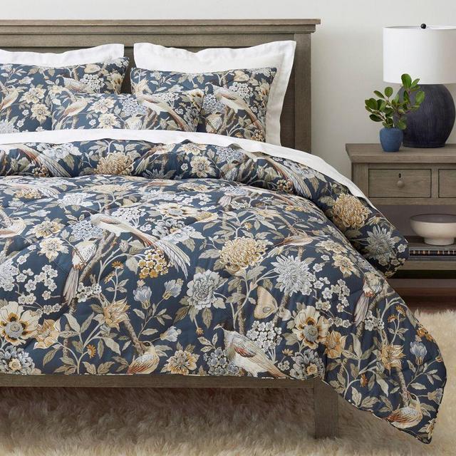 Bloom Sateen Comforter, King/Cal. King, Blue