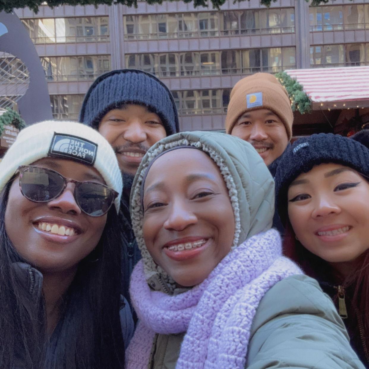 Us and friends braving the cold of Chicago!