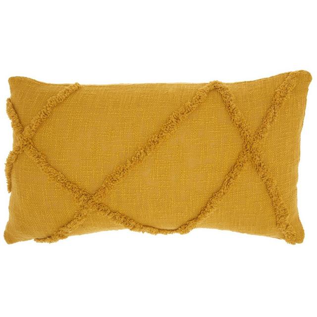 14"x24" Distressed Diamond Throw Pillow Mustard - Mina Victory