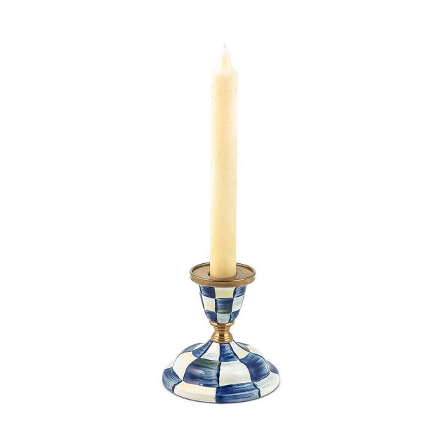 Mackenzie-Childs Royal Check Enamel Candlestick, Short