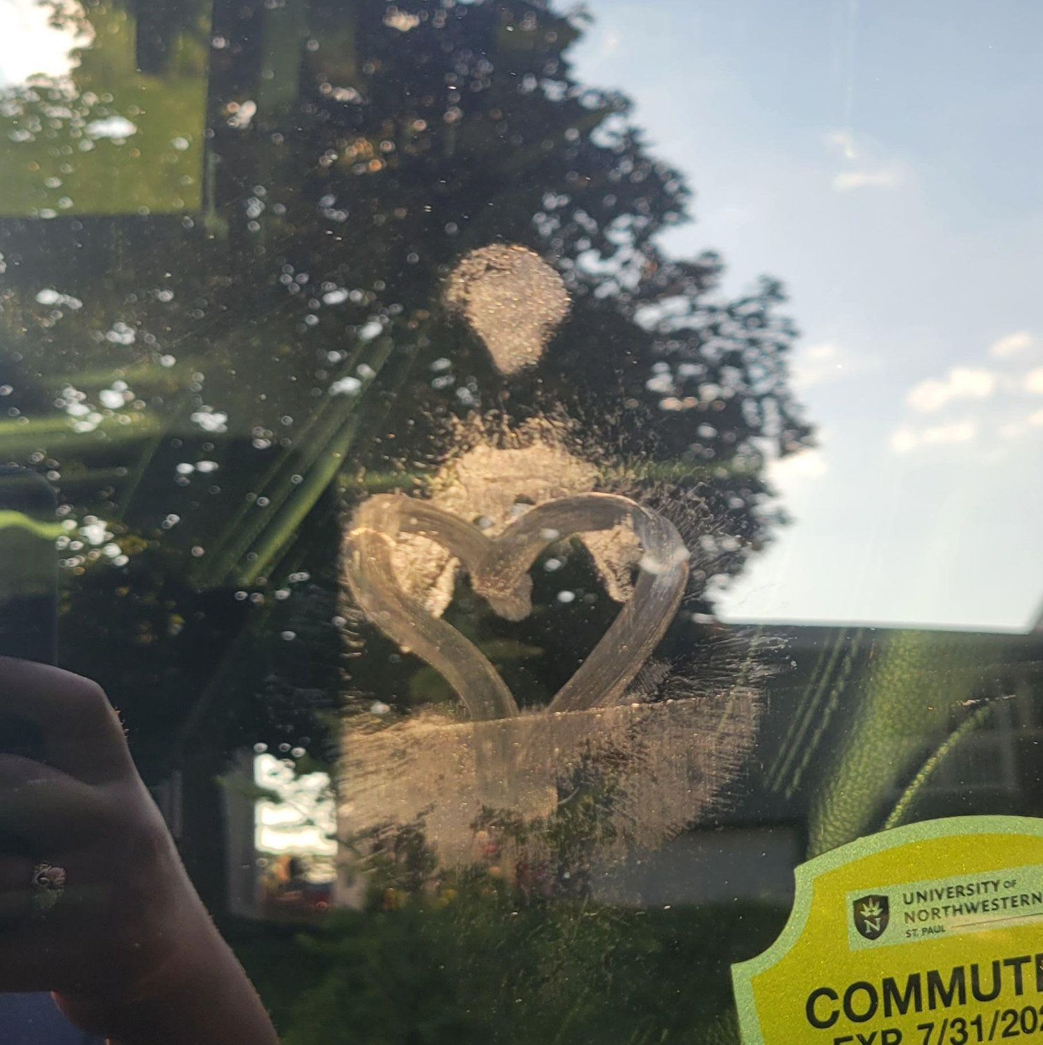 Peter Kissed and drew a heart on my car window!