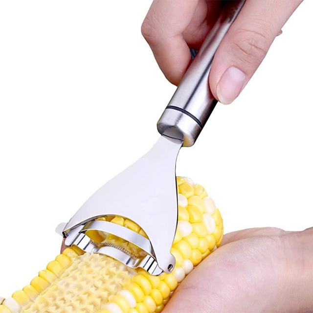 Corn Peeler, Magic Corn stripper for corn on the cob remover tool ,Stainless steel multifunctional Kitchen Grips Corn planer Cob Cutter kernels, with Hand Protect