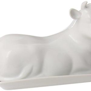 Butter Dish Cow Shaped White Ceramic / Porcelain by Chefcaptain