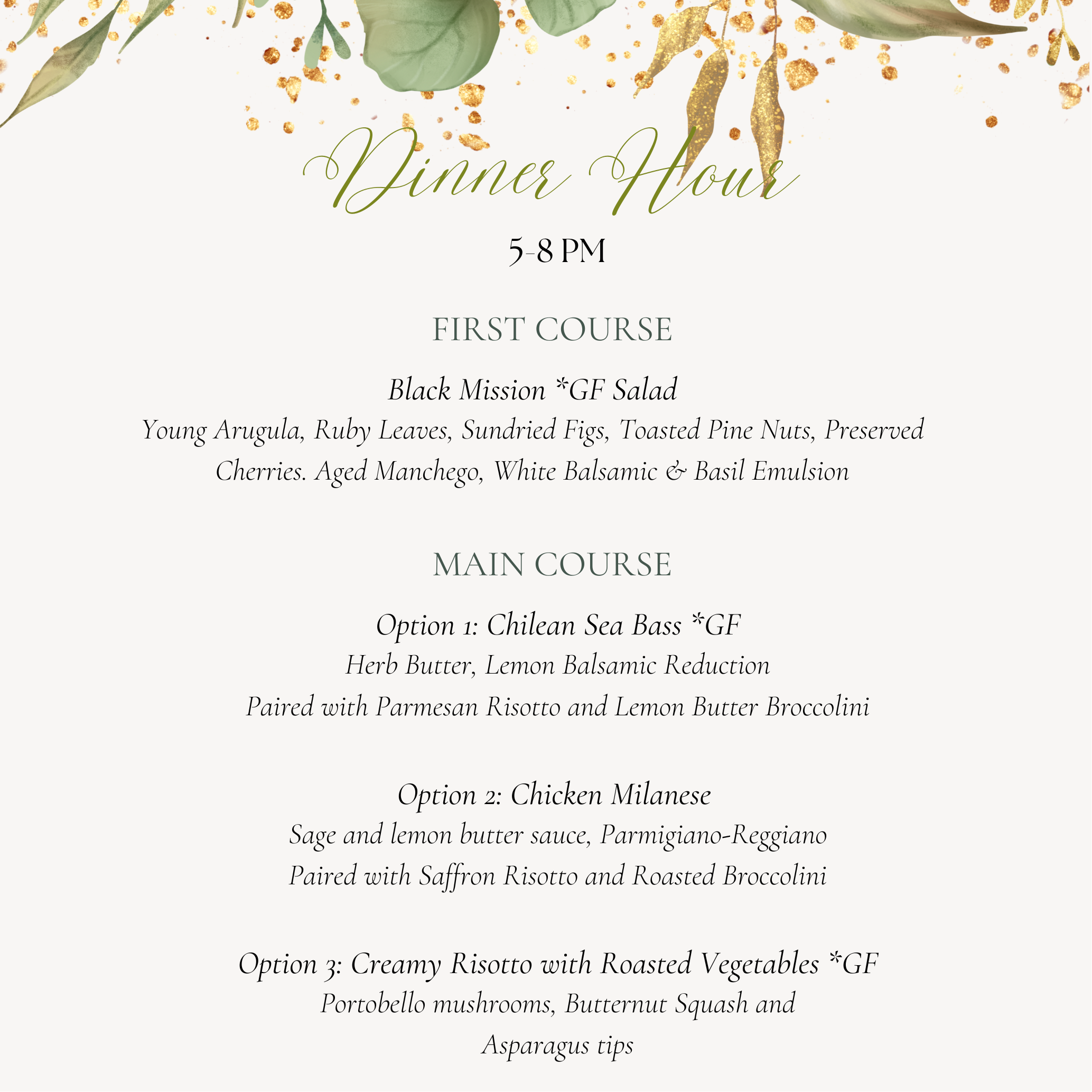 Dinner Menu