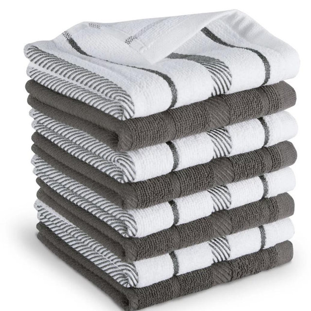 KitchenAid Albany Dishcloth 8-pk. - Charcoal Gray