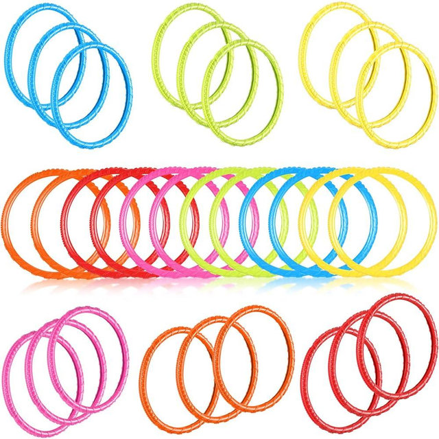 Lewtemi 30 Pack Colorful Dive Rings - Easy to Find & Grab, 6 Colors - Perfect for Kids & Adults Swimming Pool Diving Toys