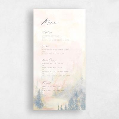 Beige Wedding Menu - Forest