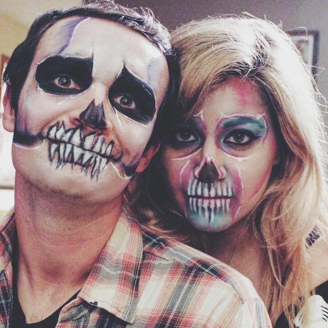 Ask Brittany about the massive makeup collection that aided her in the excellent skull makeup she created for her and Lance on this Halloween.