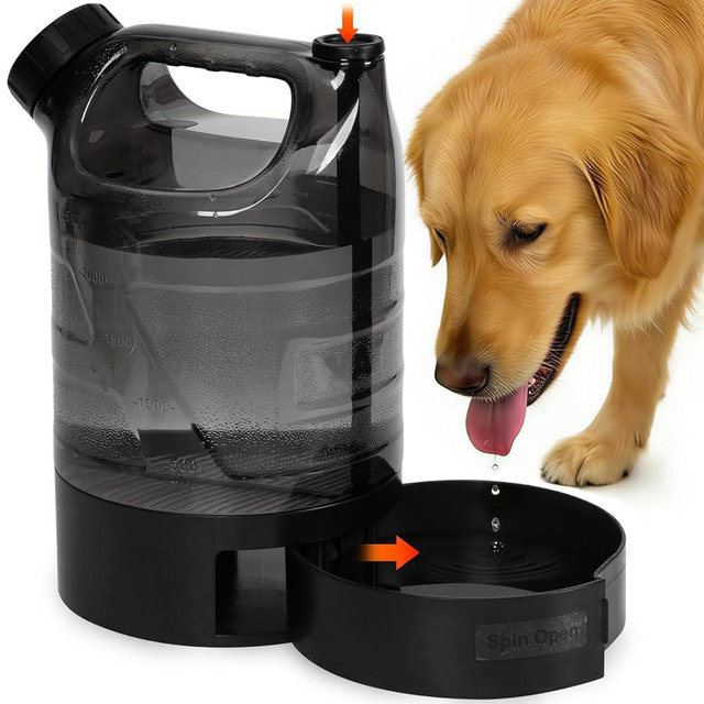 85 oz Large Portable Dog Water Bottle & Bowl for Active Large Dogs, No-Spill Leak Proof Dog Water Dispenser for Walking,Park,Travel, Camping, Hiking, Car - Durable, Sturdy & Easy to Carry