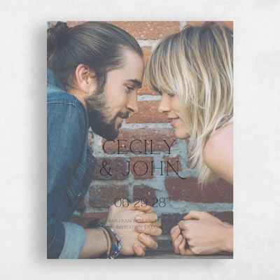 Linen, Beige Wedding Save the Date - Alameda Photo
