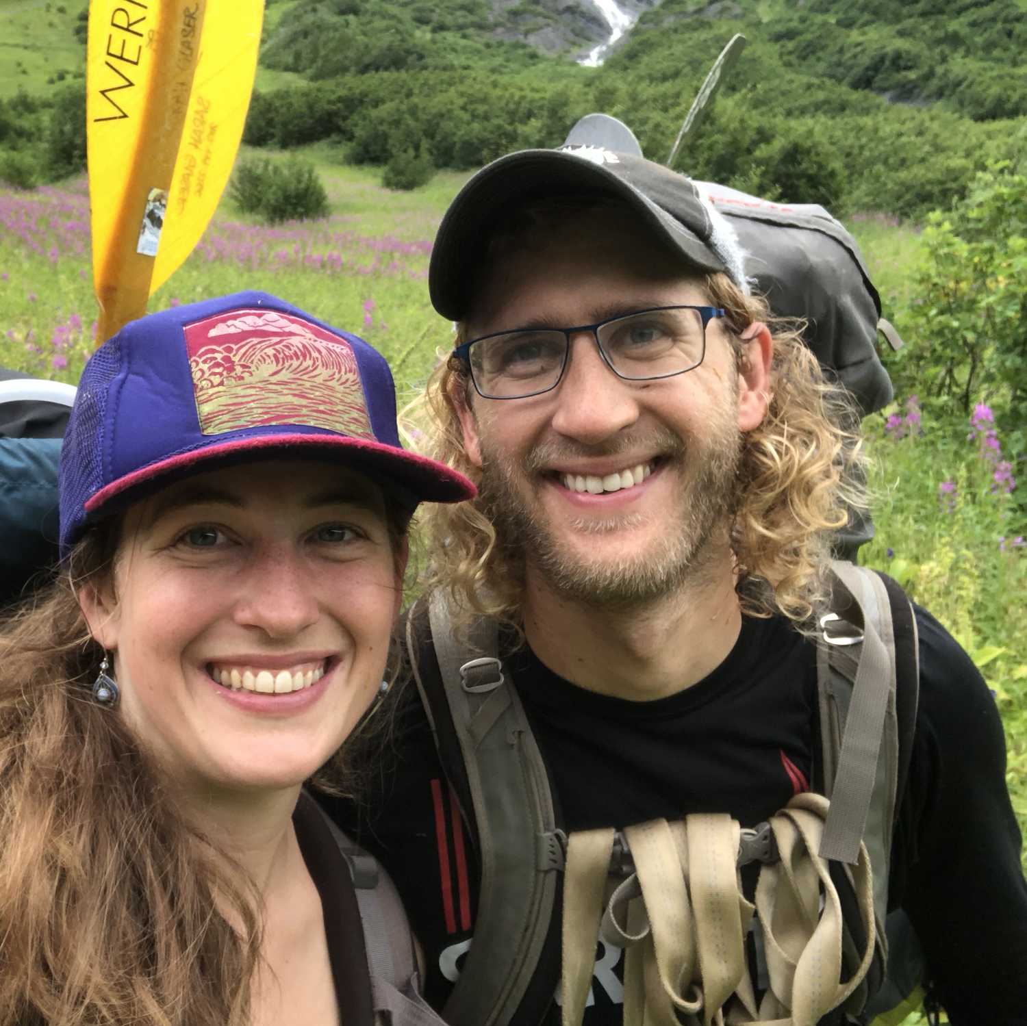 One of our first packrafting trips, in the Chugach near Twentymile River. We (temporarily) lost both the trail and a paddle (and had to backtrack several miles to find both), but we were all smiles.