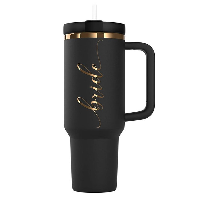 Heather & Willow Bride to Be Coffee Tumbler | 40 oz Mason Jar Cups & Iced Coffee Cup With Lids and Straws | Bridesmaid Proposal Gifts, Bridal Shower, Bachelorette Party Supplies & Bride Tribe