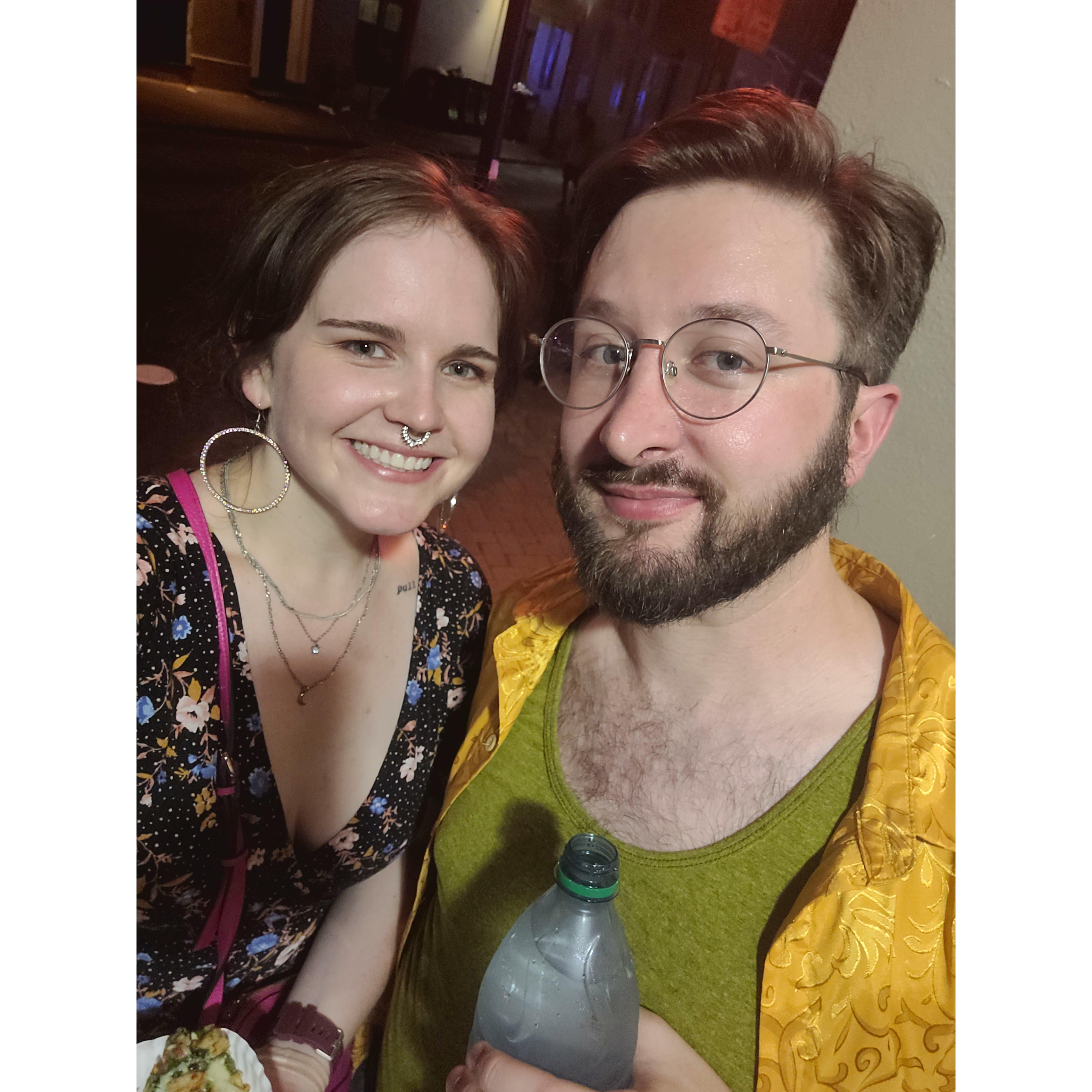The one time I convinced Michael to take me to Bourbon Street for pizza.