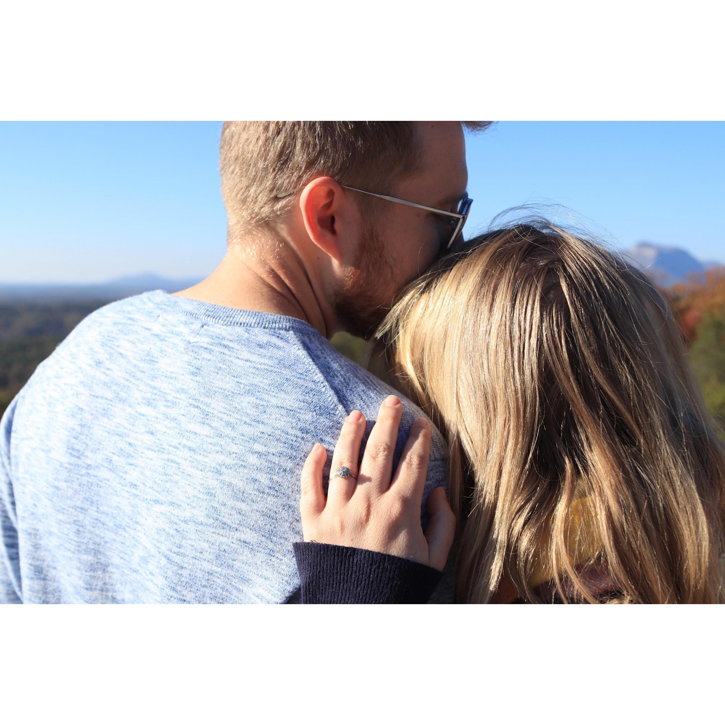 We took this series of photos at on overlook near A Pretty Place on the camping trip where we decided to get married there. :)